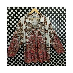 ➕ JM COLLECTION💜Beautiful Print Blouse 3X